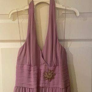 Lovely lavender halter cocktail dress -100% silk